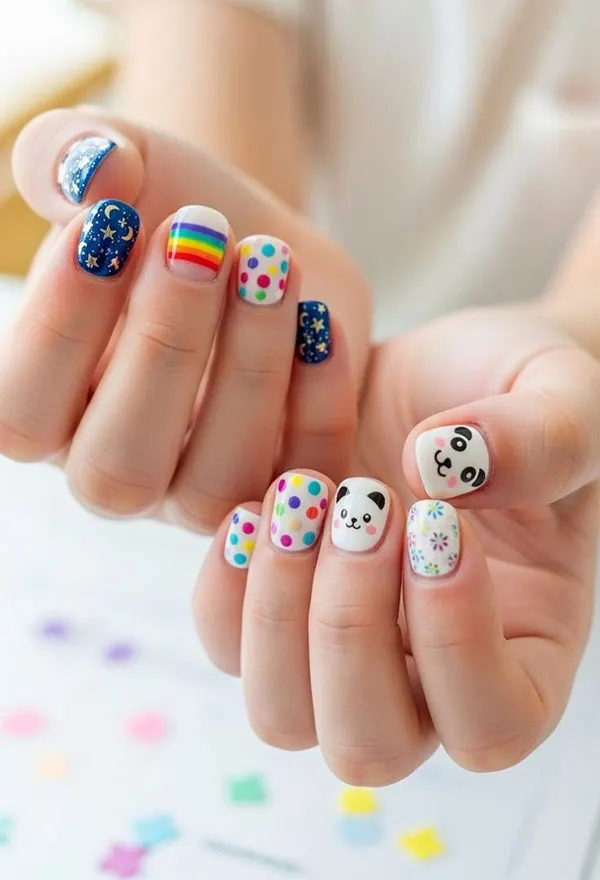 32 مدل ناخن بچه گانه فانتزی | طرحهایی که بچهها واقعاً دوست دارن! 21 Childrens nail model 16