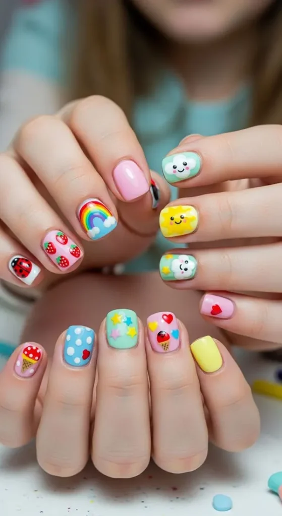 32 مدل ناخن بچه گانه فانتزی | طرحهایی که بچهها واقعاً دوست دارن! 24 Childrens nail model 19