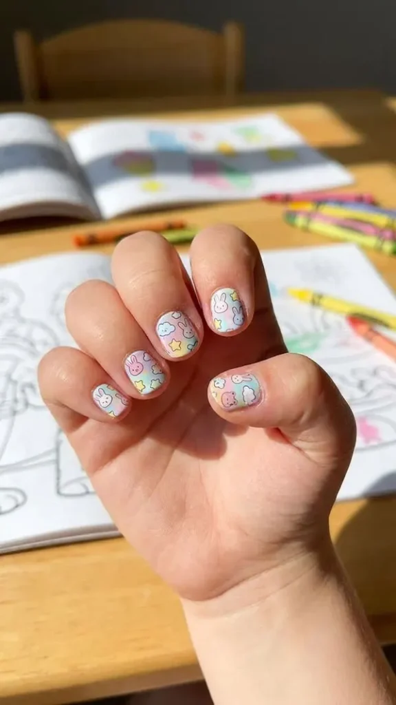 32 مدل ناخن بچه گانه فانتزی | طرحهایی که بچهها واقعاً دوست دارن! 6 Childrens nail model 2