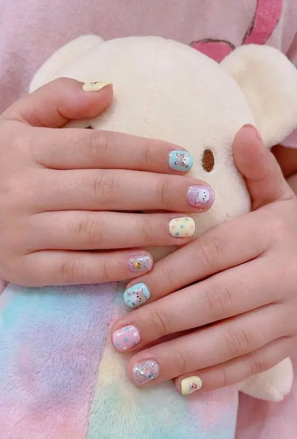 32 مدل ناخن بچه گانه فانتزی | طرحهایی که بچهها واقعاً دوست دارن! 28 Childrens nail model 21