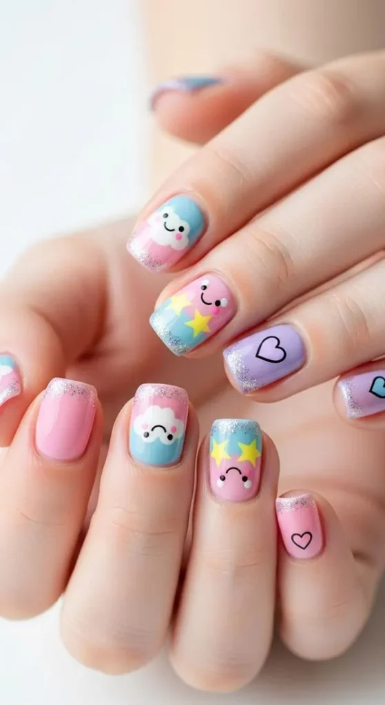 32 مدل ناخن بچه گانه فانتزی | طرحهایی که بچهها واقعاً دوست دارن! 29 Childrens nail model 24