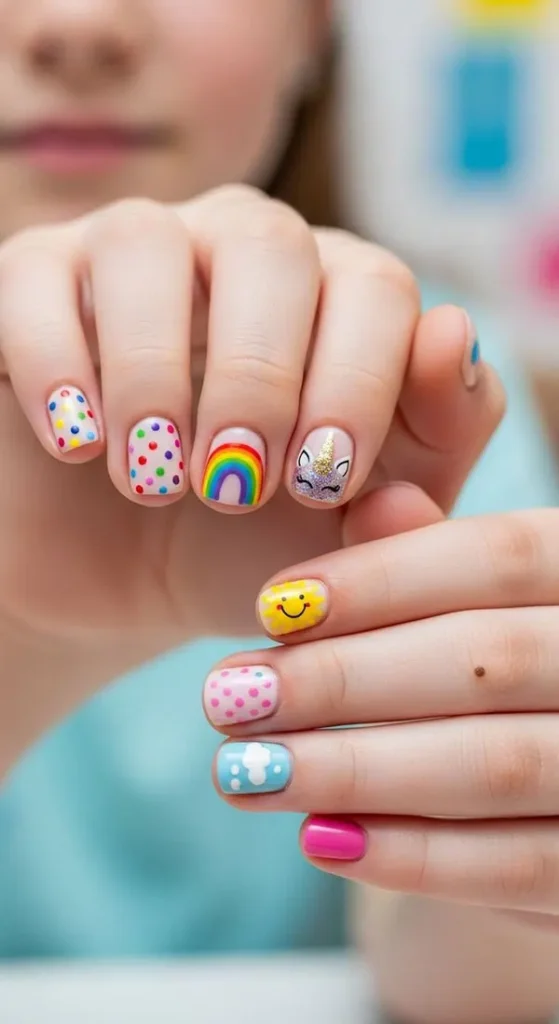 32 مدل ناخن بچه گانه فانتزی | طرحهایی که بچهها واقعاً دوست دارن! 17 Childrens nail model 29