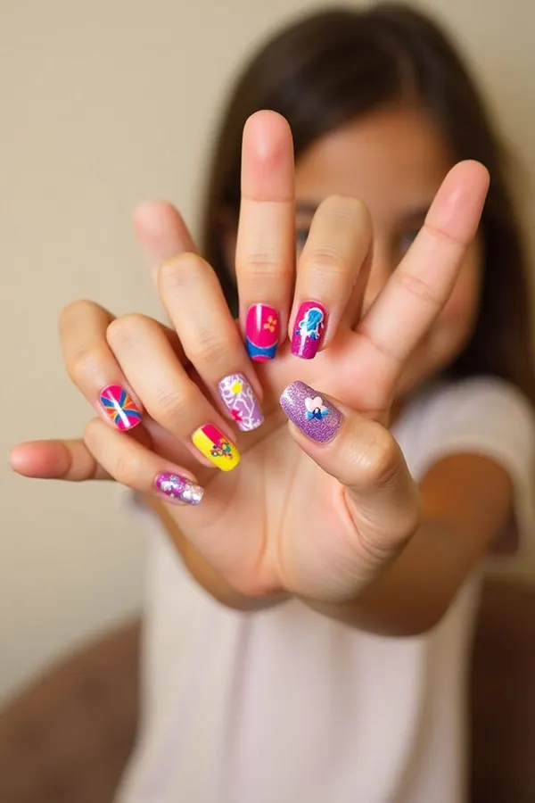 32 مدل ناخن بچه گانه فانتزی | طرحهایی که بچهها واقعاً دوست دارن! 11 Childrens nail model 9