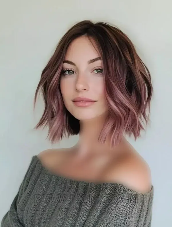 30 مدل رنگ مو هایلایت تیره و روشن موی کوتاه | این رنگ مو چرا هنوز از مد نیفتاده؟! 15 Dark and light highlight hair color for short hair 10