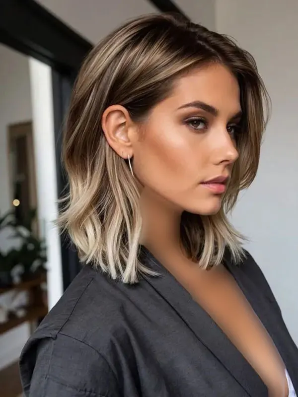 30 مدل رنگ مو هایلایت تیره و روشن موی کوتاه | این رنگ مو چرا هنوز از مد نیفتاده؟! 13 Dark and light highlight hair color for short hair 12