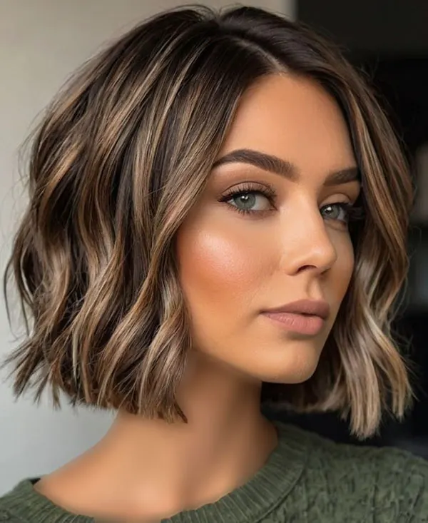 30 مدل رنگ مو هایلایت تیره و روشن موی کوتاه | این رنگ مو چرا هنوز از مد نیفتاده؟! 18 Dark and light highlight hair color for short hair 14