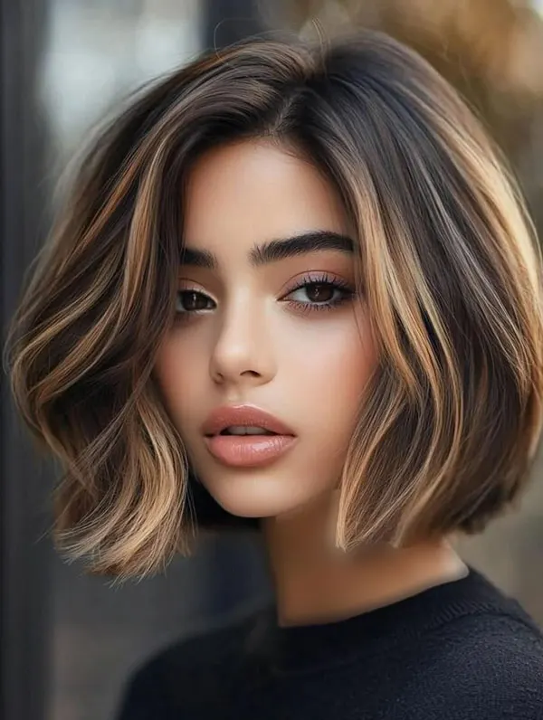 30 مدل رنگ مو هایلایت تیره و روشن موی کوتاه | این رنگ مو چرا هنوز از مد نیفتاده؟! 16 Dark and light highlight hair color for short hair 15