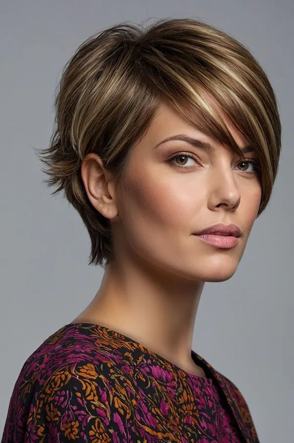 30 مدل رنگ مو هایلایت تیره و روشن موی کوتاه | این رنگ مو چرا هنوز از مد نیفتاده؟! 20 Dark and light highlight hair color for short hair 16