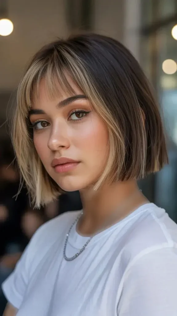 30 مدل رنگ مو هایلایت تیره و روشن موی کوتاه | این رنگ مو چرا هنوز از مد نیفتاده؟! 23 Dark and light highlight hair color for short hair 19