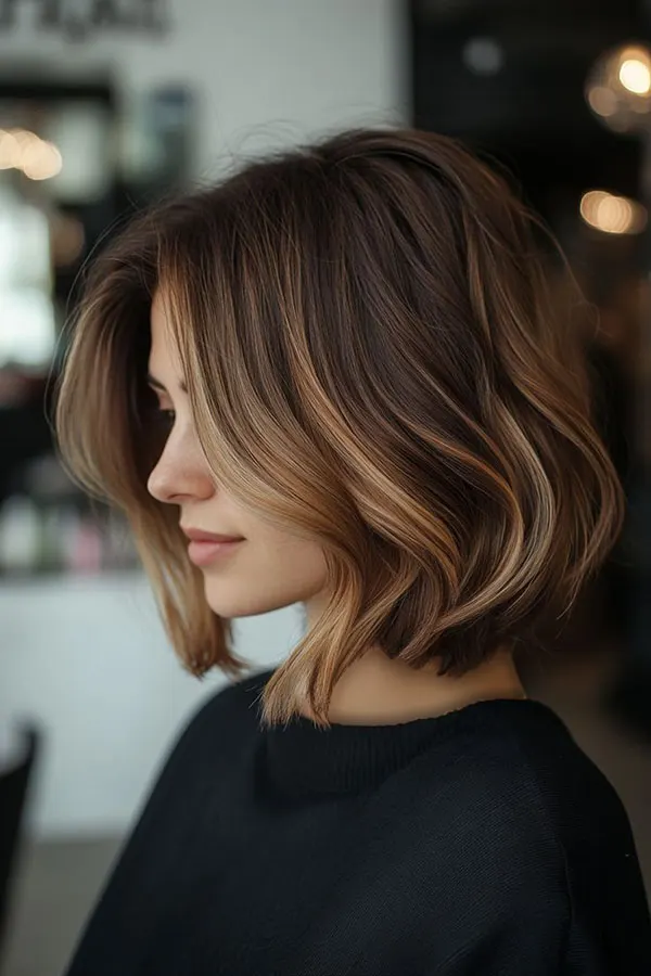 30 مدل رنگ مو هایلایت تیره و روشن موی کوتاه | این رنگ مو چرا هنوز از مد نیفتاده؟! 29 Dark and light highlight hair color for short hair 25