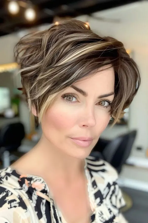 30 مدل رنگ مو هایلایت تیره و روشن موی کوتاه | این رنگ مو چرا هنوز از مد نیفتاده؟! 32 Dark and light highlight hair color for short hair 28
