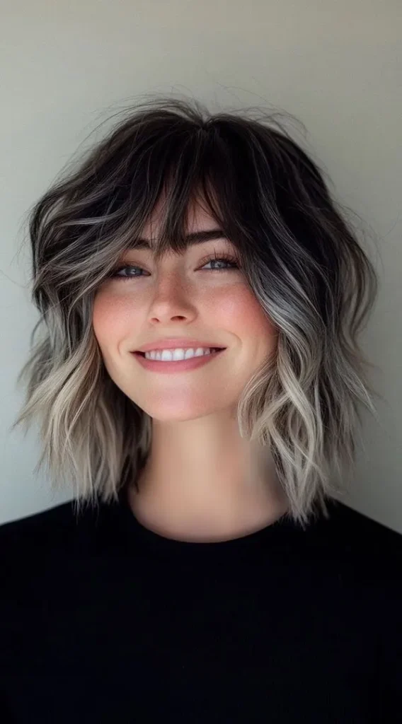 30 مدل رنگ مو هایلایت تیره و روشن موی کوتاه | این رنگ مو چرا هنوز از مد نیفتاده؟! 8 Dark and light highlight hair color for short hair 7
