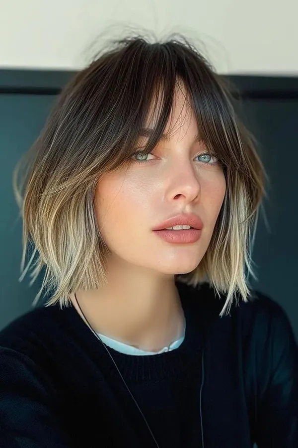 30 مدل رنگ مو هایلایت تیره و روشن موی کوتاه | این رنگ مو چرا هنوز از مد نیفتاده؟! 9 Dark and light highlight hair color for short hair 8