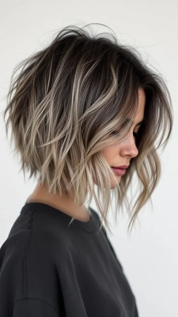30 مدل رنگ مو هایلایت تیره و روشن موی کوتاه | این رنگ مو چرا هنوز از مد نیفتاده؟! 14 Dark and light highlight hair color for short hair 9