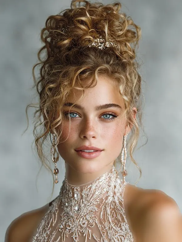 European curl chignon 17