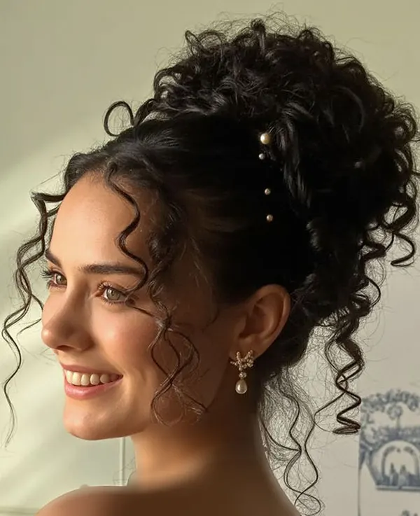 European curl chignon 2