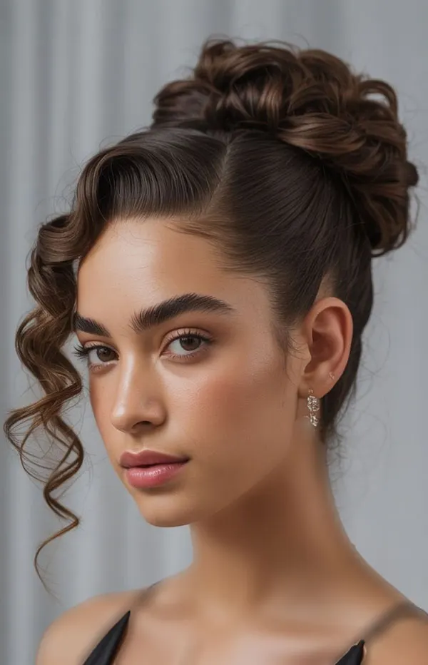 European curl chignon 22