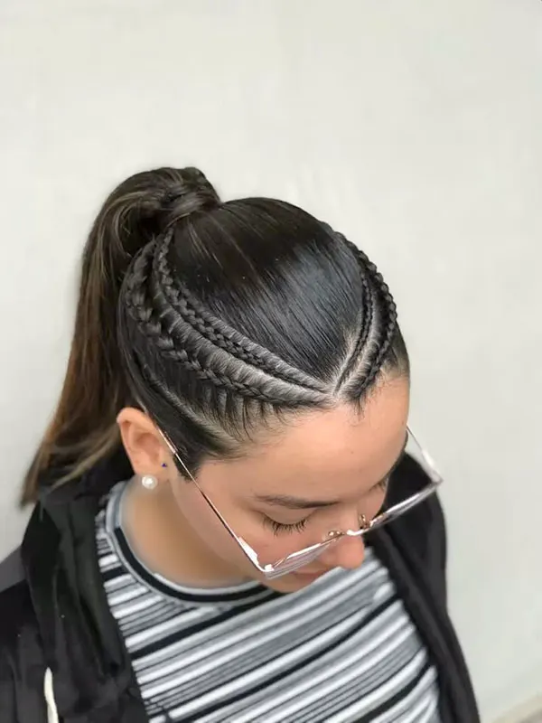 Hair weave from the front 8