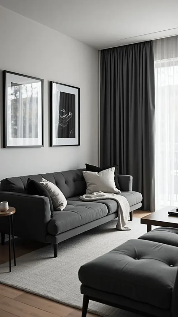 33 ایده دکوراسیون منزل با مبل مشکی | مبل مشکی بخریم یا نه؟ تجربهای بیپرده! 24 Home decoration with black sofa 20