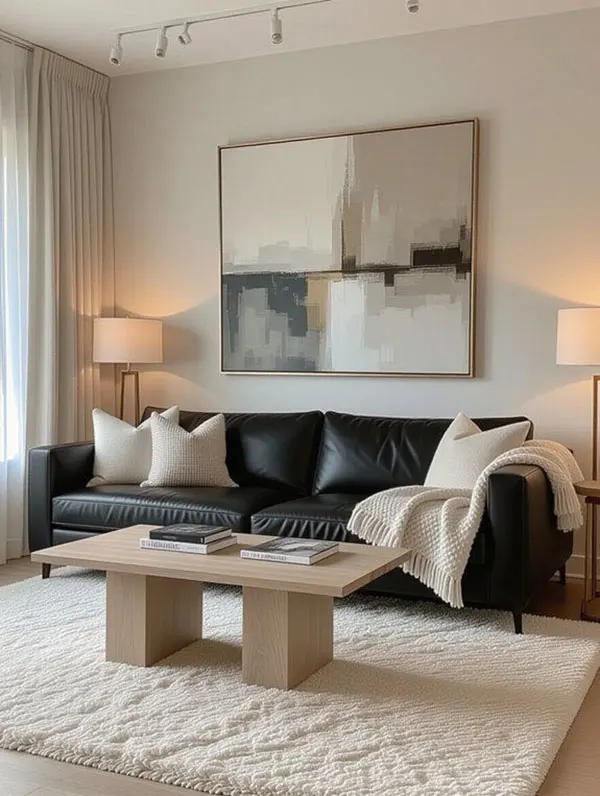 33 ایده دکوراسیون منزل با مبل مشکی | مبل مشکی بخریم یا نه؟ تجربهای بیپرده! 31 Home decoration with black sofa 27