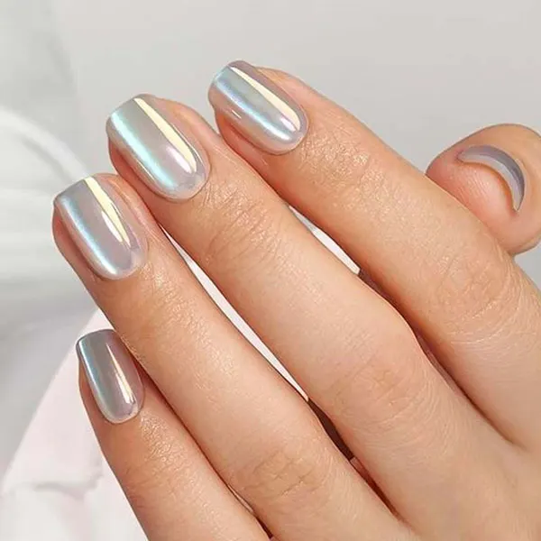 35 مدل ناخن آیس سفید | سرد و شیک، بدون ذرهای شلوغبازی! 27 Ice white nails 25