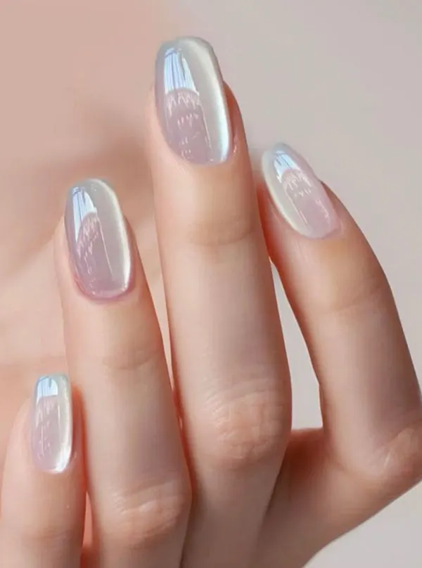 35 مدل ناخن آیس سفید | سرد و شیک، بدون ذرهای شلوغبازی! 5 Ice white nails 3