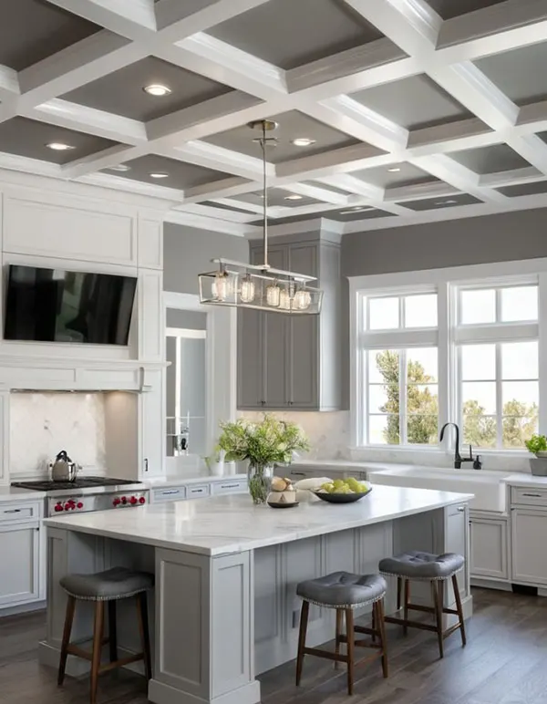 34 مدل کناف سقف آشپزخانه | از ترندهای اینستاگرامی تا واقعیت زندگی روزمره! 5 Kitchen ceiling model 1