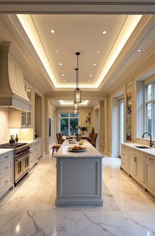 34 مدل کناف سقف آشپزخانه | از ترندهای اینستاگرامی تا واقعیت زندگی روزمره! 13 Kitchen ceiling model 10