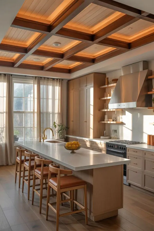 34 مدل کناف سقف آشپزخانه | از ترندهای اینستاگرامی تا واقعیت زندگی روزمره! 19 Kitchen ceiling model 15