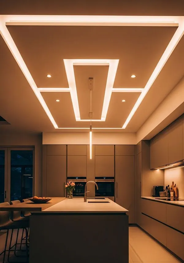 34 مدل کناف سقف آشپزخانه | از ترندهای اینستاگرامی تا واقعیت زندگی روزمره! 21 Kitchen ceiling model 17