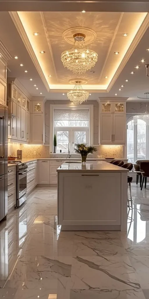 34 مدل کناف سقف آشپزخانه | از ترندهای اینستاگرامی تا واقعیت زندگی روزمره! 23 Kitchen ceiling model 19