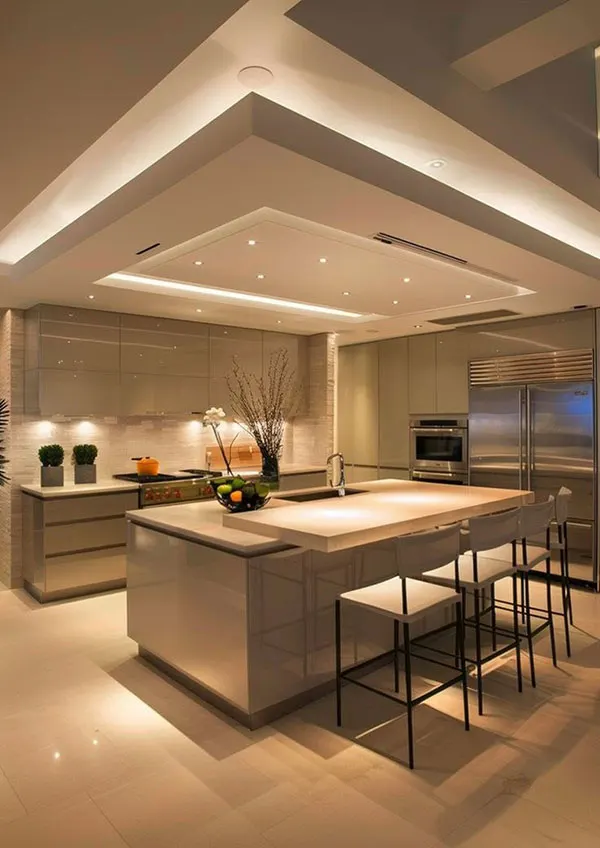 34 مدل کناف سقف آشپزخانه | از ترندهای اینستاگرامی تا واقعیت زندگی روزمره! 6 Kitchen ceiling model 2