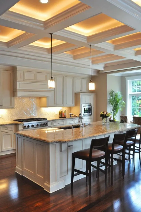 34 مدل کناف سقف آشپزخانه | از ترندهای اینستاگرامی تا واقعیت زندگی روزمره! 27 Kitchen ceiling model 25