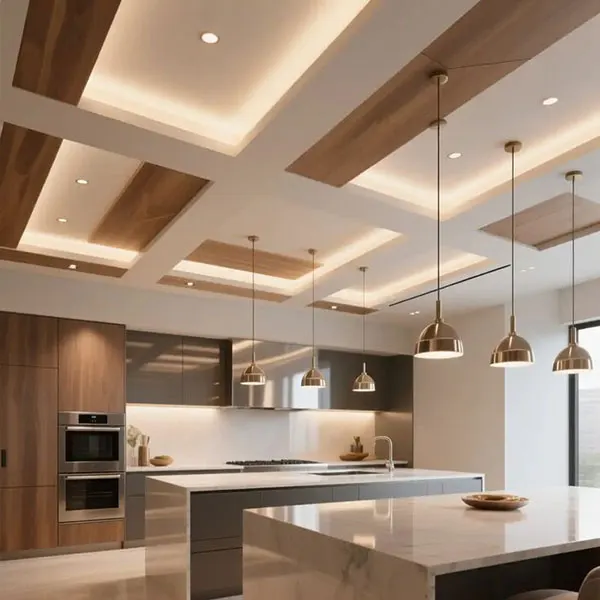 34 مدل کناف سقف آشپزخانه | از ترندهای اینستاگرامی تا واقعیت زندگی روزمره! 29 Kitchen ceiling model 28