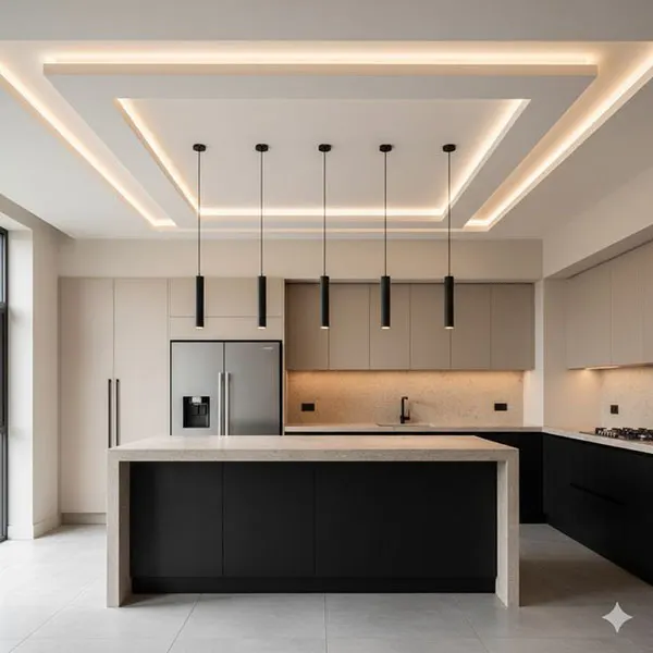 34 مدل کناف سقف آشپزخانه | از ترندهای اینستاگرامی تا واقعیت زندگی روزمره! 35 Kitchen ceiling model 34