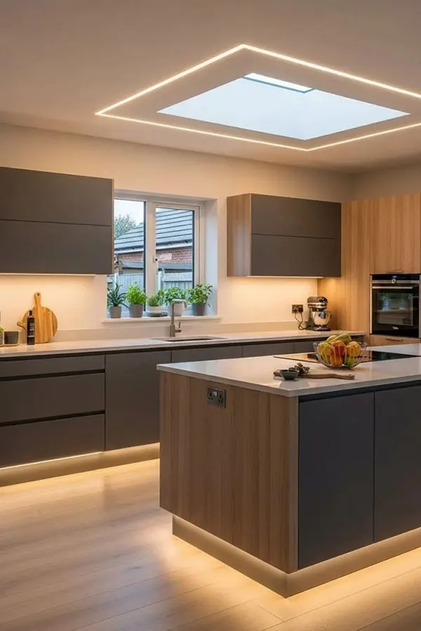 34 مدل کناف سقف آشپزخانه | از ترندهای اینستاگرامی تا واقعیت زندگی روزمره! 10 Kitchen ceiling model 5
