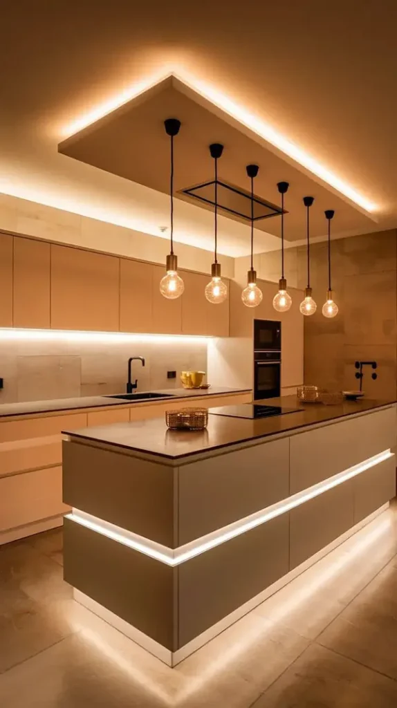 34 مدل کناف سقف آشپزخانه | از ترندهای اینستاگرامی تا واقعیت زندگی روزمره! 9 Kitchen ceiling model 7