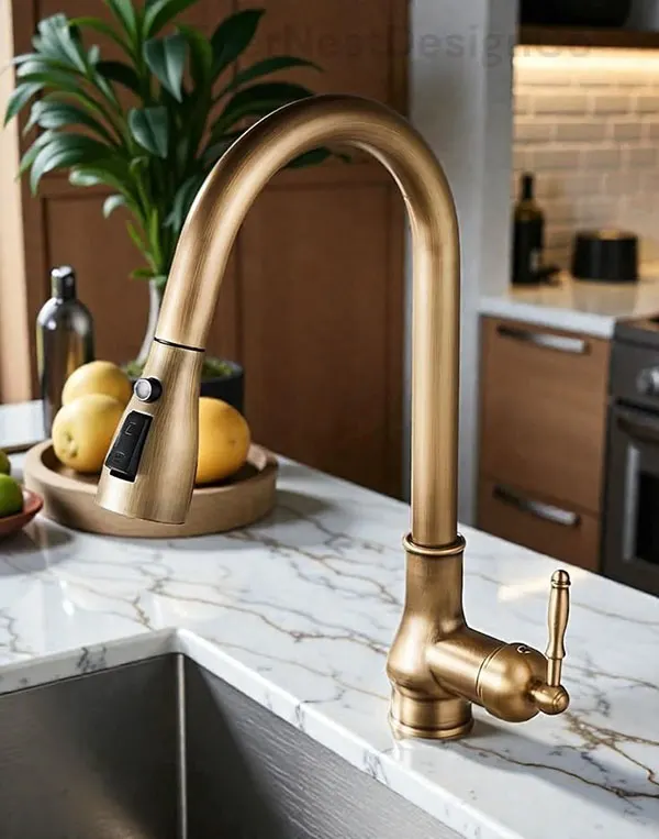 انواع شیرآلات آشپزخانه ترند 2026 | مشکی، طلایی یا کروم؟ 30 Kitchen faucets 24