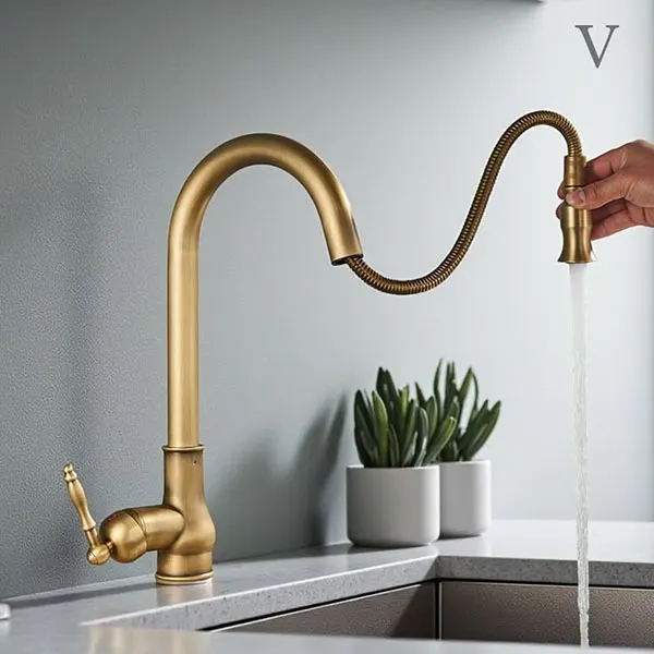 انواع شیرآلات آشپزخانه ترند 2026 | مشکی، طلایی یا کروم؟ 32 Kitchen faucets 28