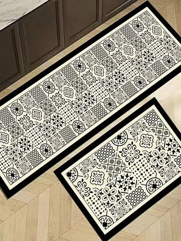 32 نمونه گلیم فرش آشپزخانه جدید؛ رنگها و طرحهایی که الان همه میپسندن! 12 New kitchen rug 6
