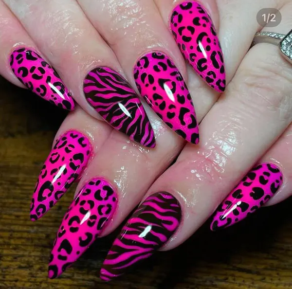 32 مدل ناخن مصنوعی صورتی؛ از بیبیپینک مینیمال تا فوشیای جسور! 5 Pink artificial nails 1