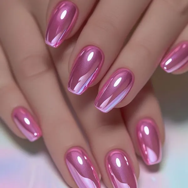 32 مدل ناخن مصنوعی صورتی؛ از بیبیپینک مینیمال تا فوشیای جسور! 17 Pink artificial nails 14