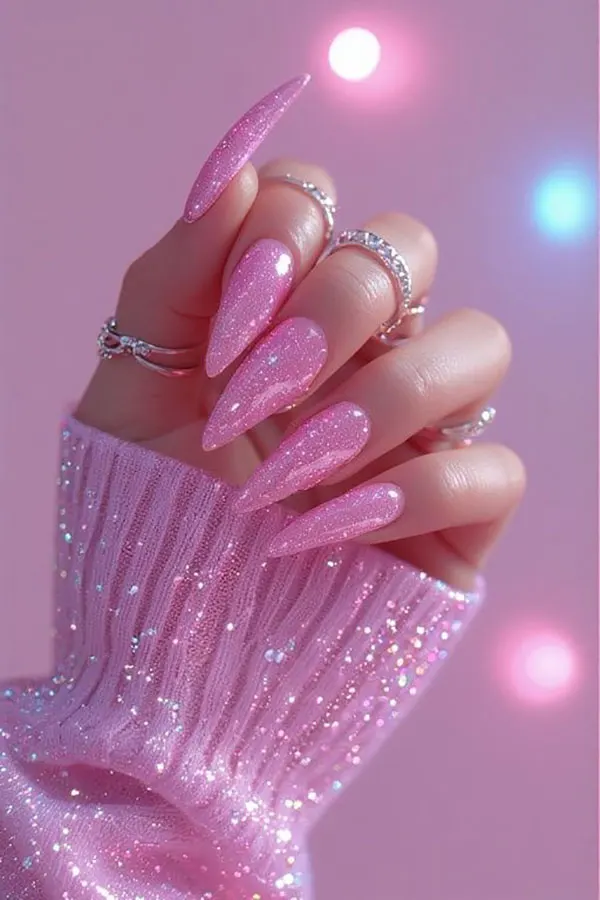 32 مدل ناخن مصنوعی صورتی؛ از بیبیپینک مینیمال تا فوشیای جسور! 18 Pink artificial nails 29