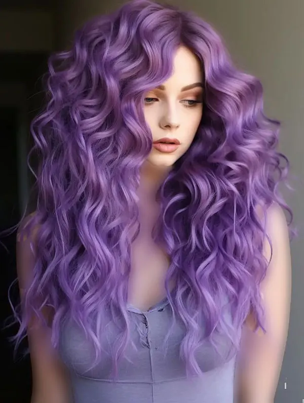 رنگ مو بنفش فانتزی 2026؛ ساده اما متفاوت 💜 18 Purple hair color 14