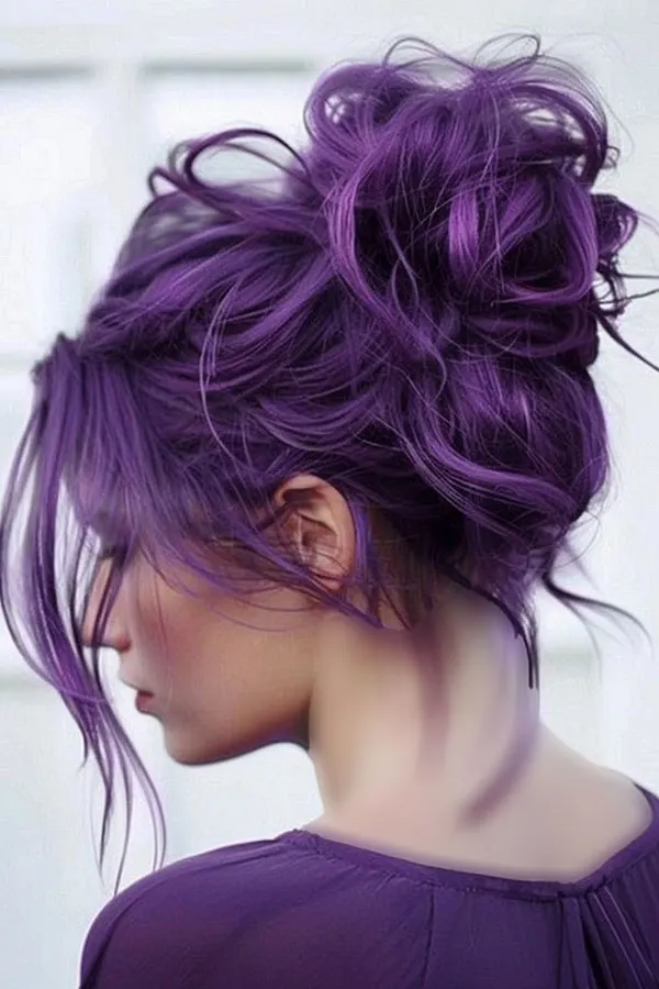 رنگ مو بنفش فانتزی 2026؛ ساده اما متفاوت 💜 5 Purple hair color 2