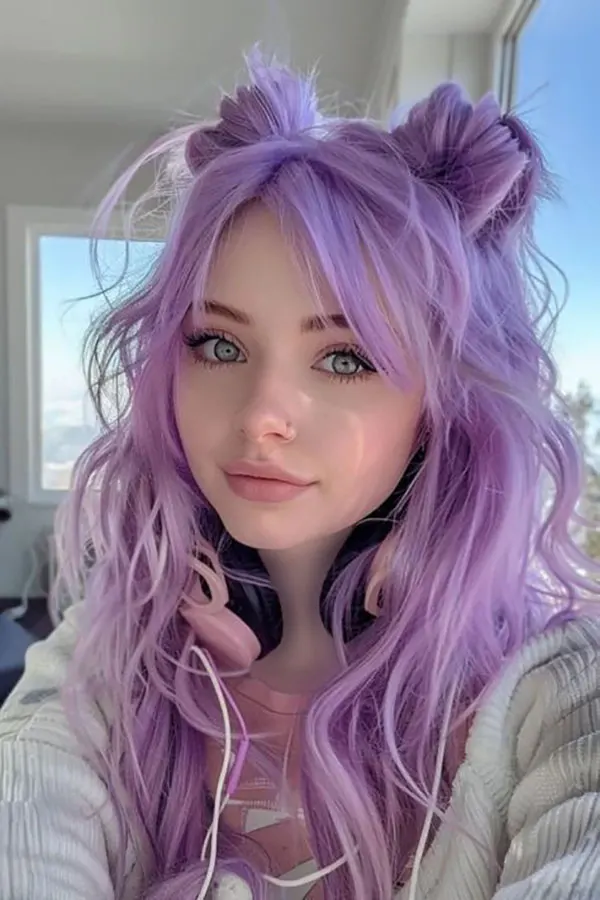رنگ مو بنفش فانتزی 2026؛ ساده اما متفاوت 💜 27 Purple hair color 22