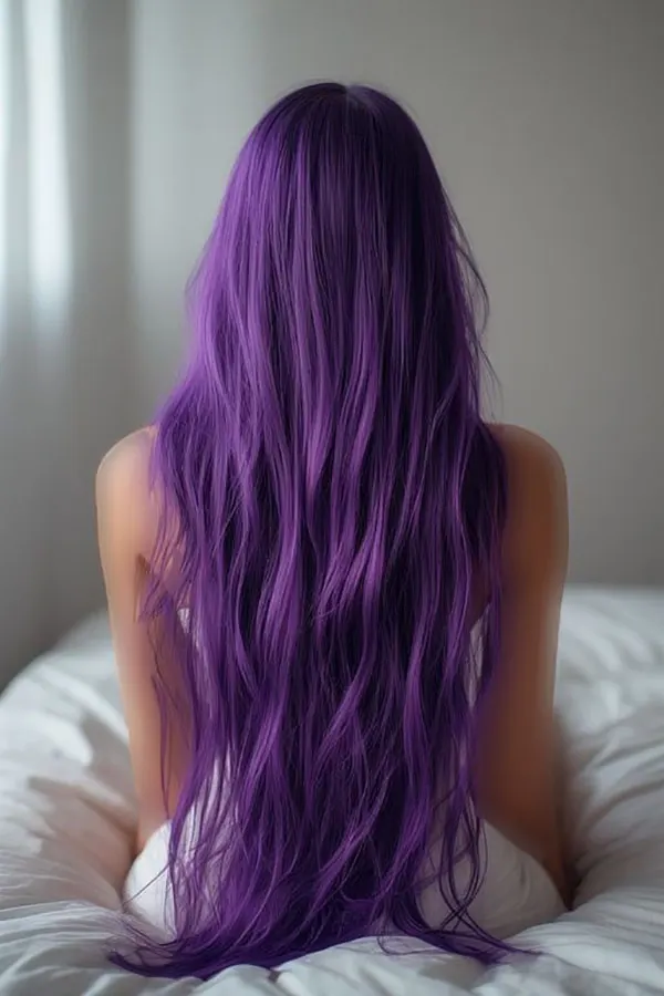 رنگ مو بنفش فانتزی 2026؛ ساده اما متفاوت 💜 29 Purple hair color 24