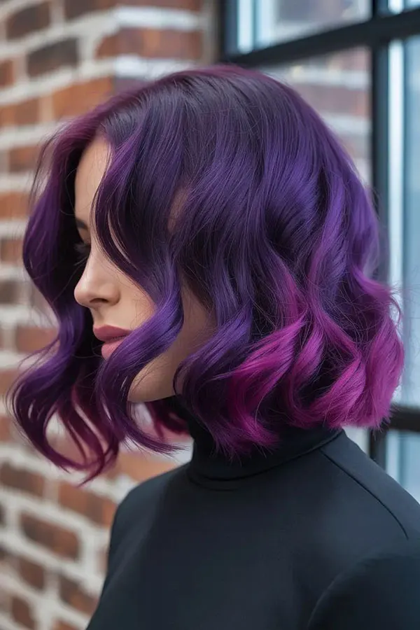 رنگ مو بنفش فانتزی 2026؛ ساده اما متفاوت 💜 31 Purple hair color 26