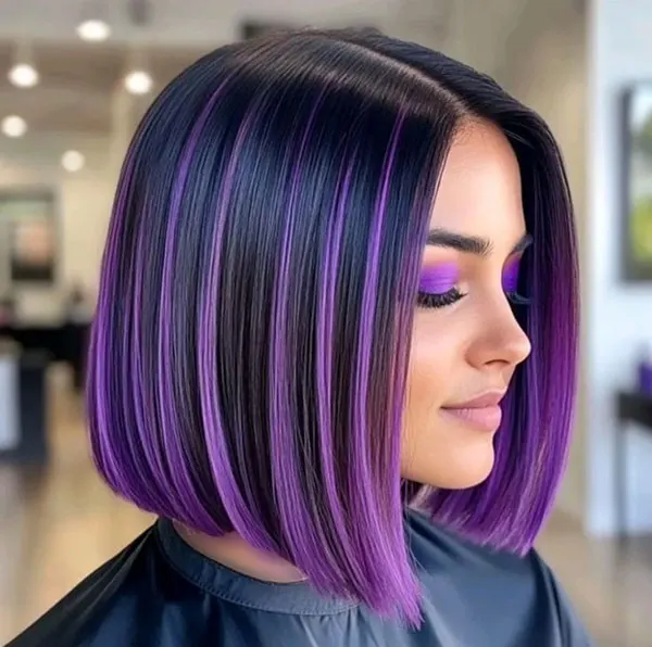 رنگ مو بنفش فانتزی 2026؛ ساده اما متفاوت 💜 15 Purple hair color 29