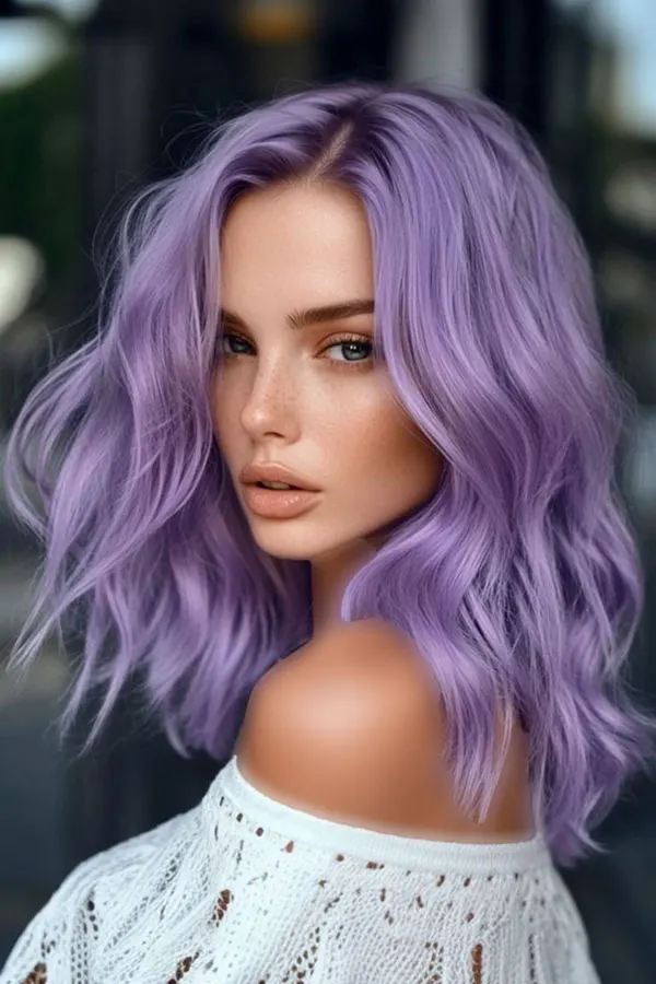 رنگ مو بنفش فانتزی 2026؛ ساده اما متفاوت 💜 8 Purple hair color 3